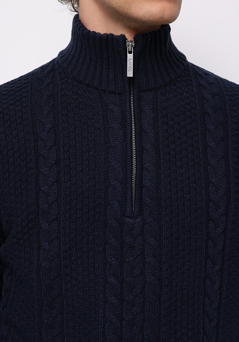 Afișați detalii pentru Pulover De Barbati Albastru Marin Regular Fit  Cl1076243