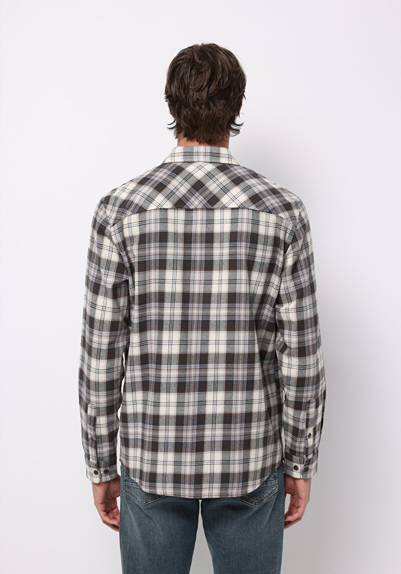 Imagine a Camasa Cu Maneca Lunga De Barbati Maro Regular Fit Cl1076277