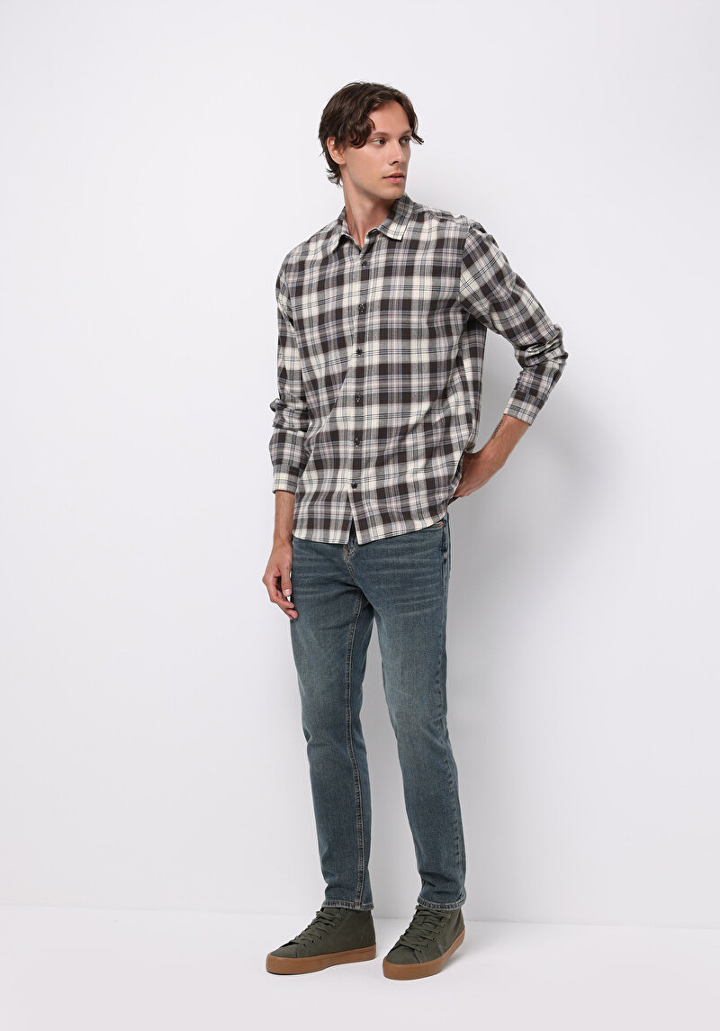 Imagine a Camasa Cu Maneca Lunga De Barbati Maro Regular Fit Cl1076277