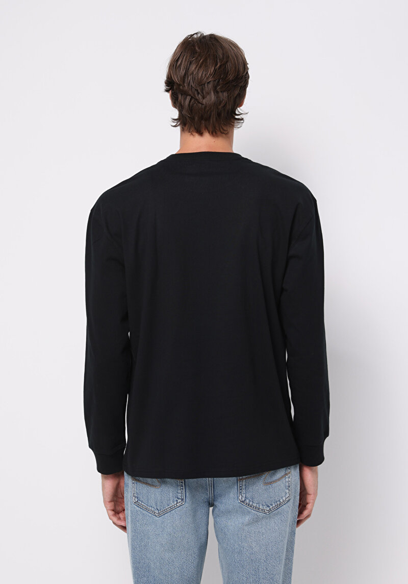 Imagine a Tricou Cu Maneca Lunga De Barbati Negru Comfort Fit Cl1076435