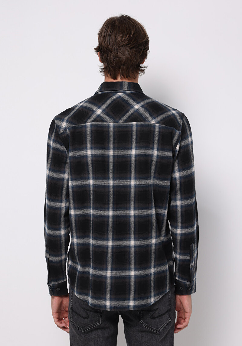 Imagine a Camasa Cu Maneca Lunga De Barbati Albastru Marin Regular Fit Cl1076515