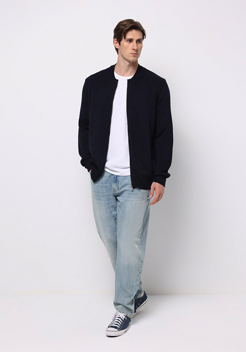 Afișați detalii pentru Cardigan De Barbati Albastru Marin Regular Fit  Cl1076576