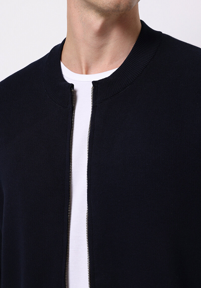 Imagine a Cardigan De Barbati Albastru Marin Regular Fit Cl1076576