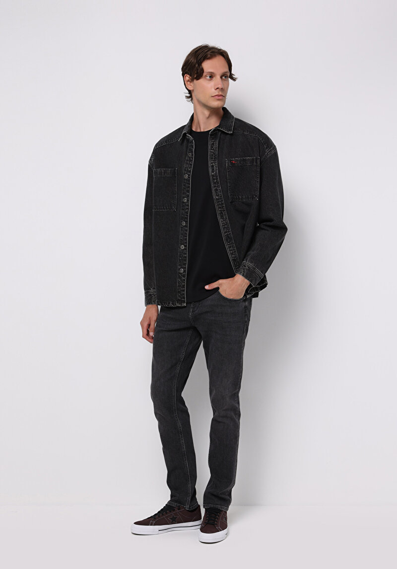 Afișați detalii pentru Jachetă De Barbati Negru Oversize Fit  Cl1077373