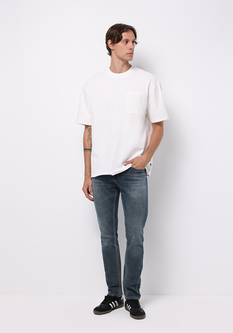 Imagine a Pantaloni De Barbati Albastru Straight Fit 044 Karl Cl1077532