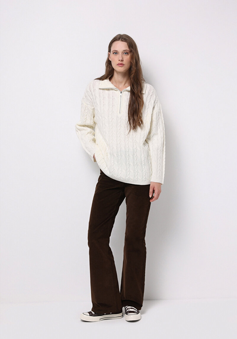 Imagine a Pulover De Dama Ecru Oversize Cl1076701