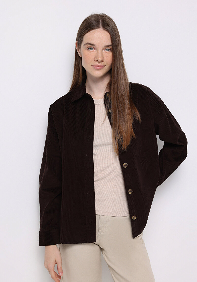 Imagine a Camasa Cu Maneca Lunga De Dama Maro Regular Fit  Cl1076226