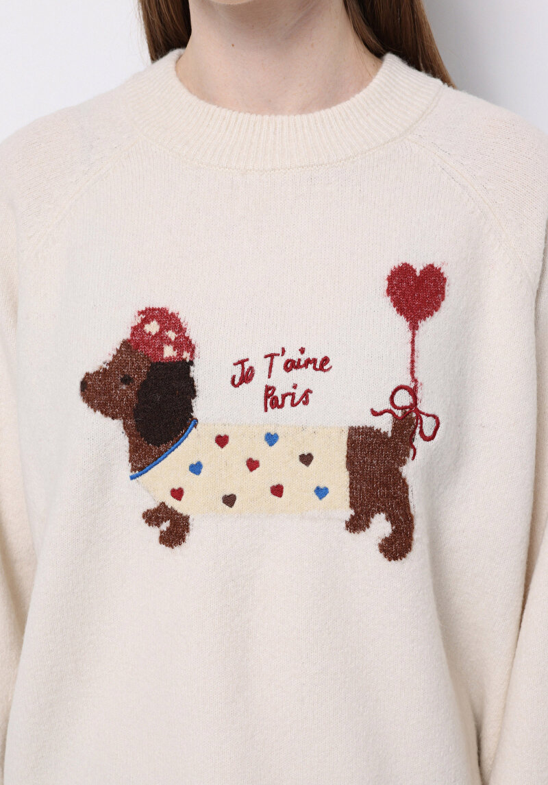 Imagine a Pulover De Dama Ecru Relaxed Fit Cl1076632