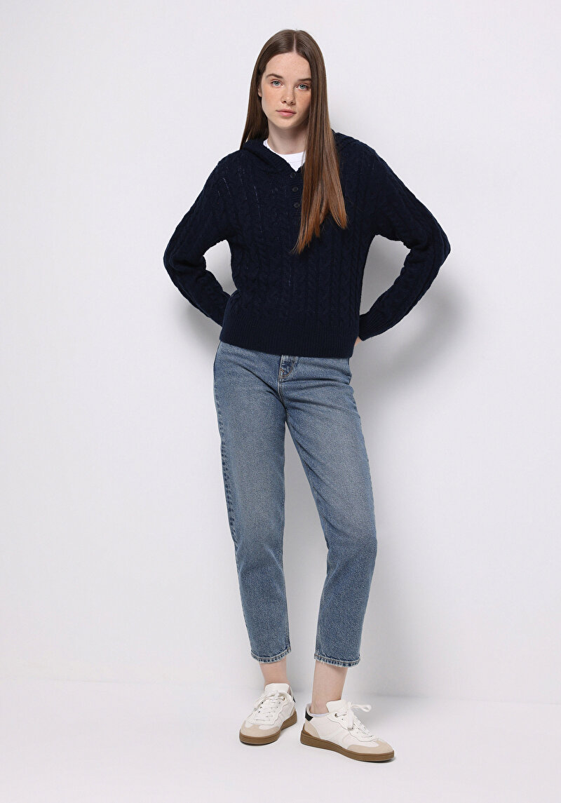 Afișați detalii pentru Pulover De Dama Albastru Marin Regular Fit  Cl1076813