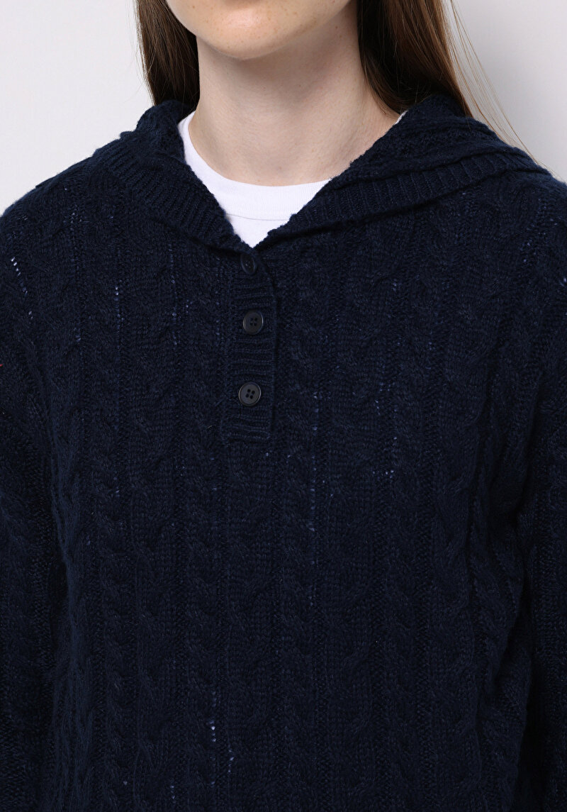 Imagine a Pulover De Dama Albastru Marin Regular Fit Cl1076813