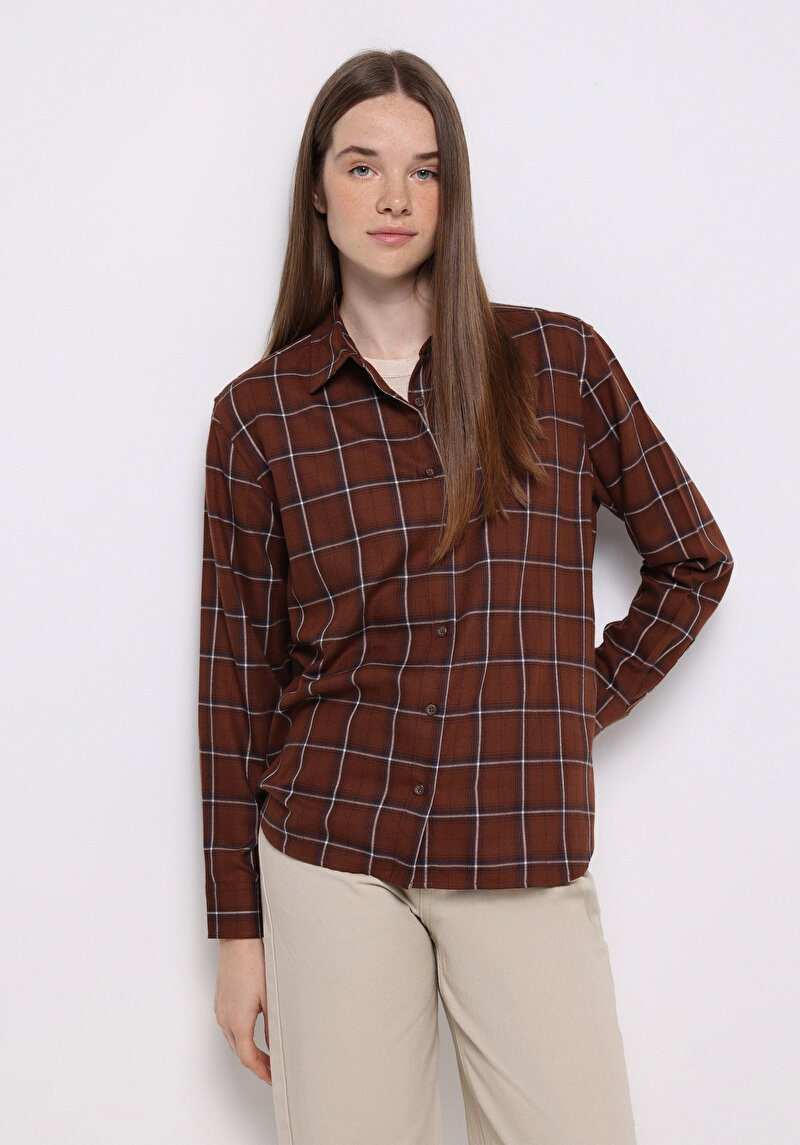 Imagine a Camasa Cu Maneca Lunga De Dama Maro Regular Fit  Cl1077176