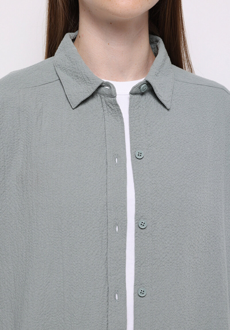 Imagine a Camasa Cu Maneca Lunga De Dama Verde Relax Fit Cl1077307