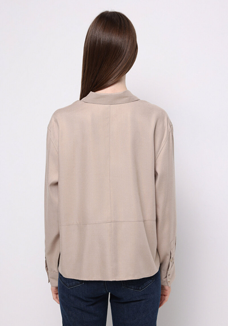 Afișați detalii pentru Camasa Cu Maneca Lunga De Dama Bej Relax Fit  Cl1077319