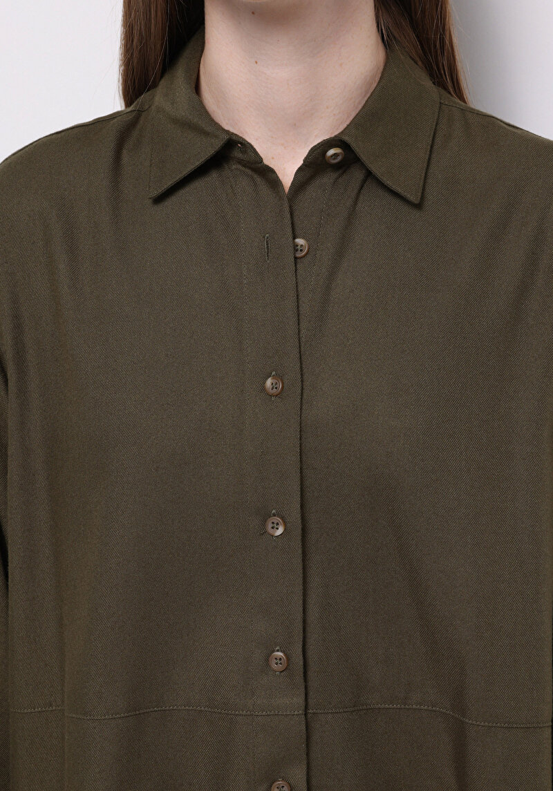 Afișați detalii pentru Camasa Cu Maneca Lunga De Dama Kaki Relax Fit  Cl1077319