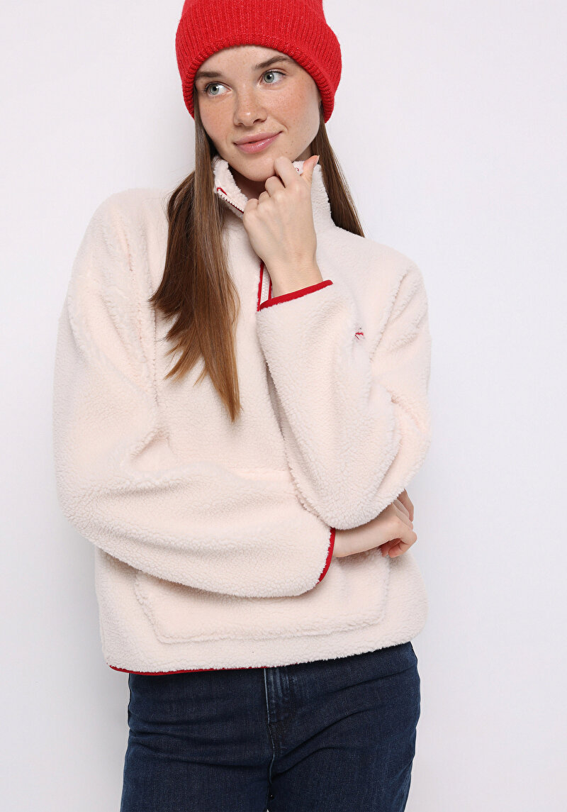 Imagine a Hanorac / Bluza De Dama Ecru Regular Fit Cl1077347