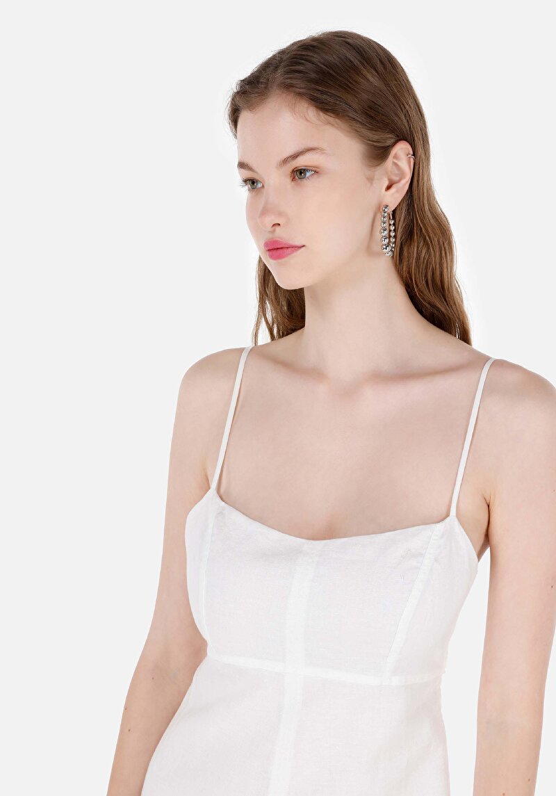 Imagine a Rochie Albă Pentru Femei Regular Fit