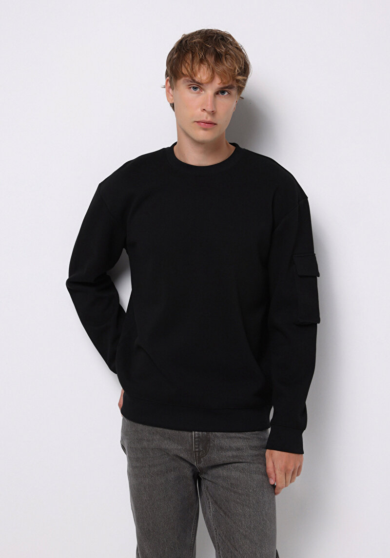 Imagine a Hanorac / Bluza De Barbati Negru Comfort Fit  Cl1076476