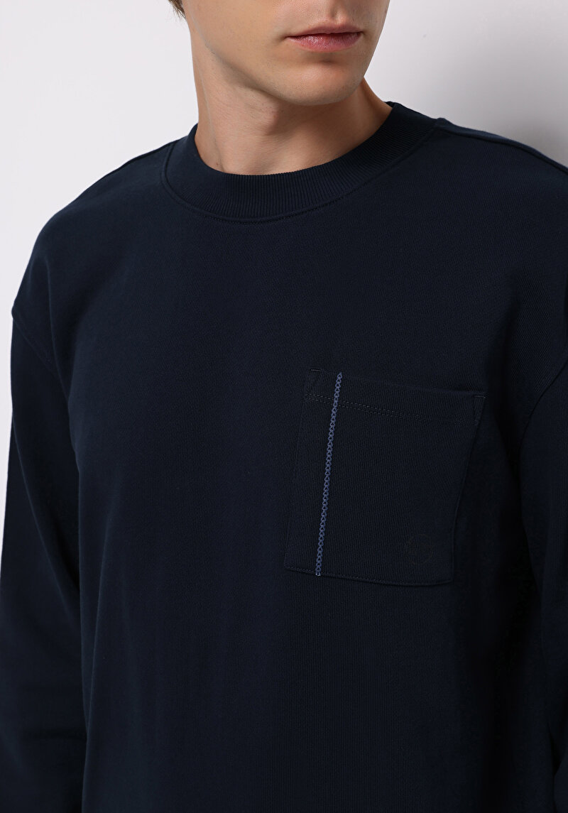 Imagine a Hanorac / Bluza De Barbati Albastru Marin Comfort Fit Cl1076486