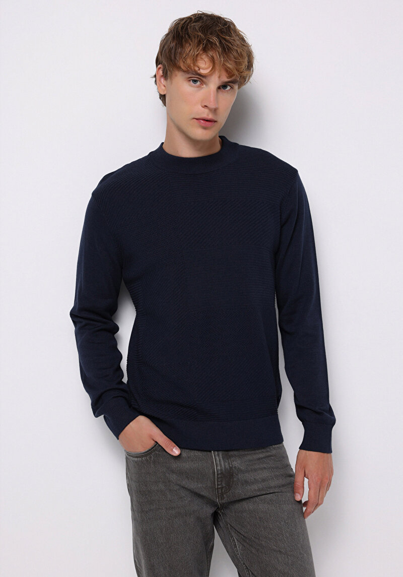 Imagine a Pulover De Barbati Albastru Marin Regular Fit  Cl1076490