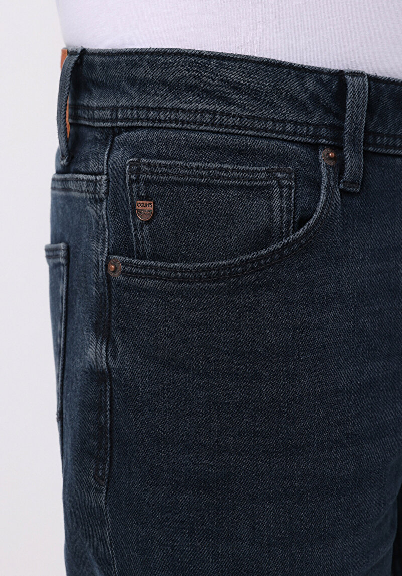 Afișați detalii pentru Pantaloni De Barbati Albastru Inchis Regular Fit 045 David Cl1076903