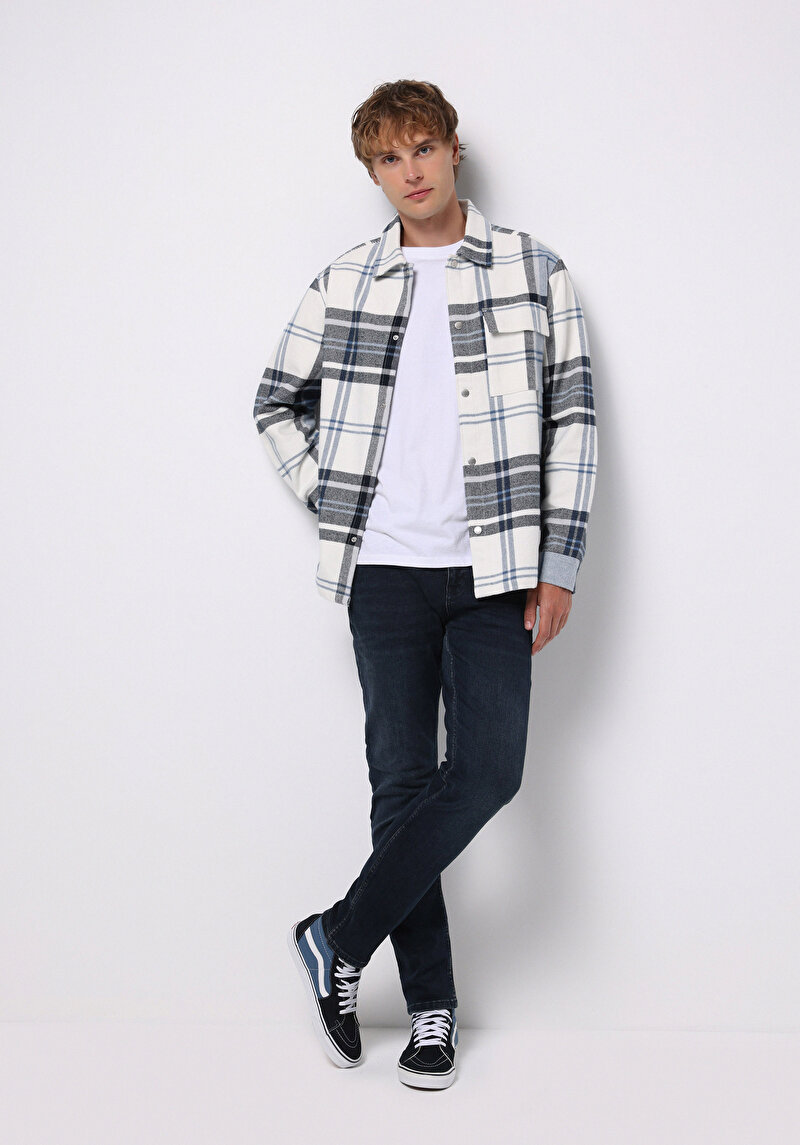 Imagine a Pantaloni De Barbati Albastru Straight Fit 044 Karl Cl1076971