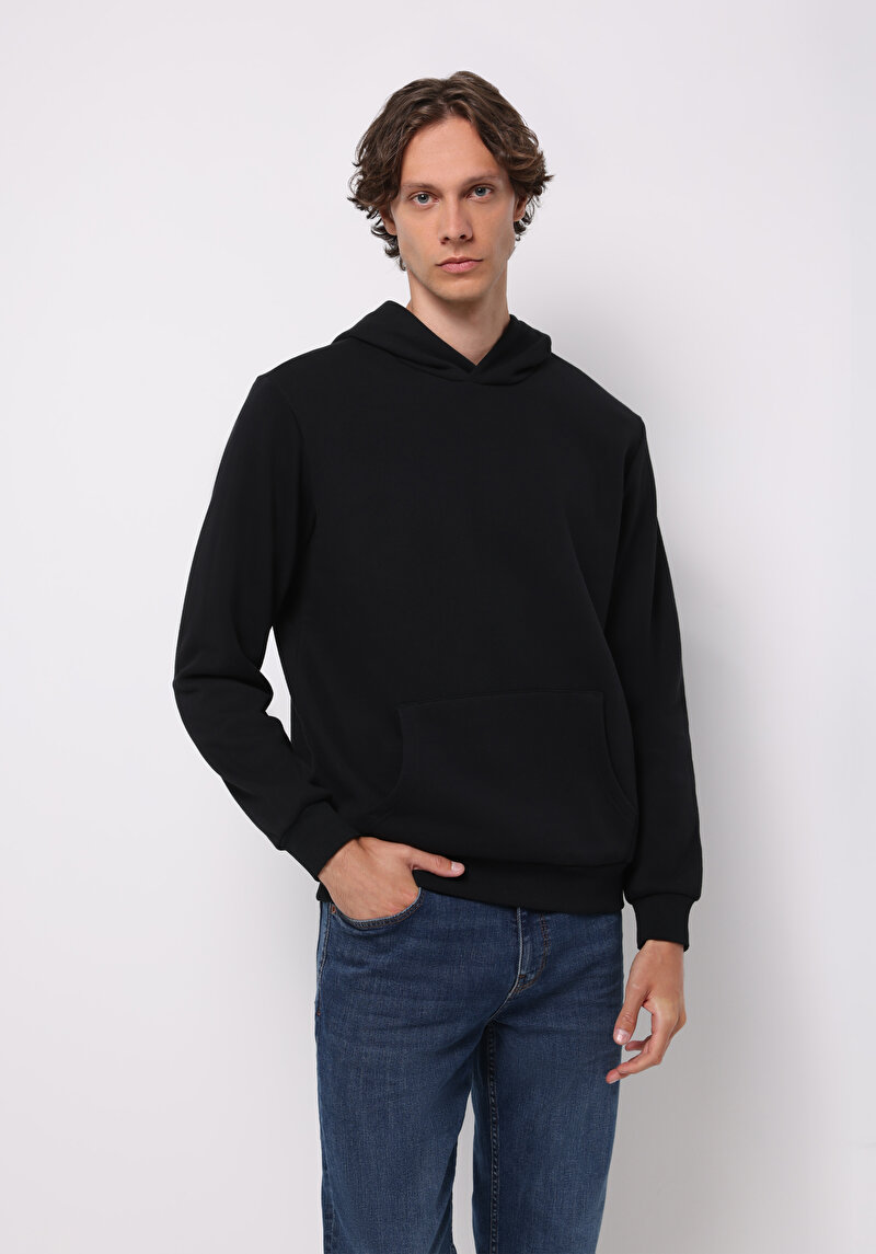 Imagine a Hanorac / Bluza De Barbati Negru Regular Fit  Cl1076340