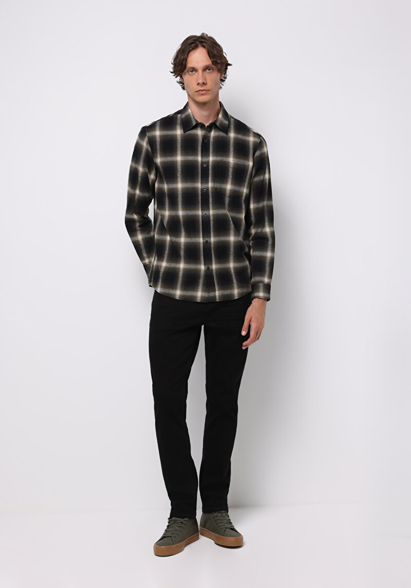 Imagine a Camasa Cu Maneca Lunga De Barbati Verde Regular Fit Cl1076515