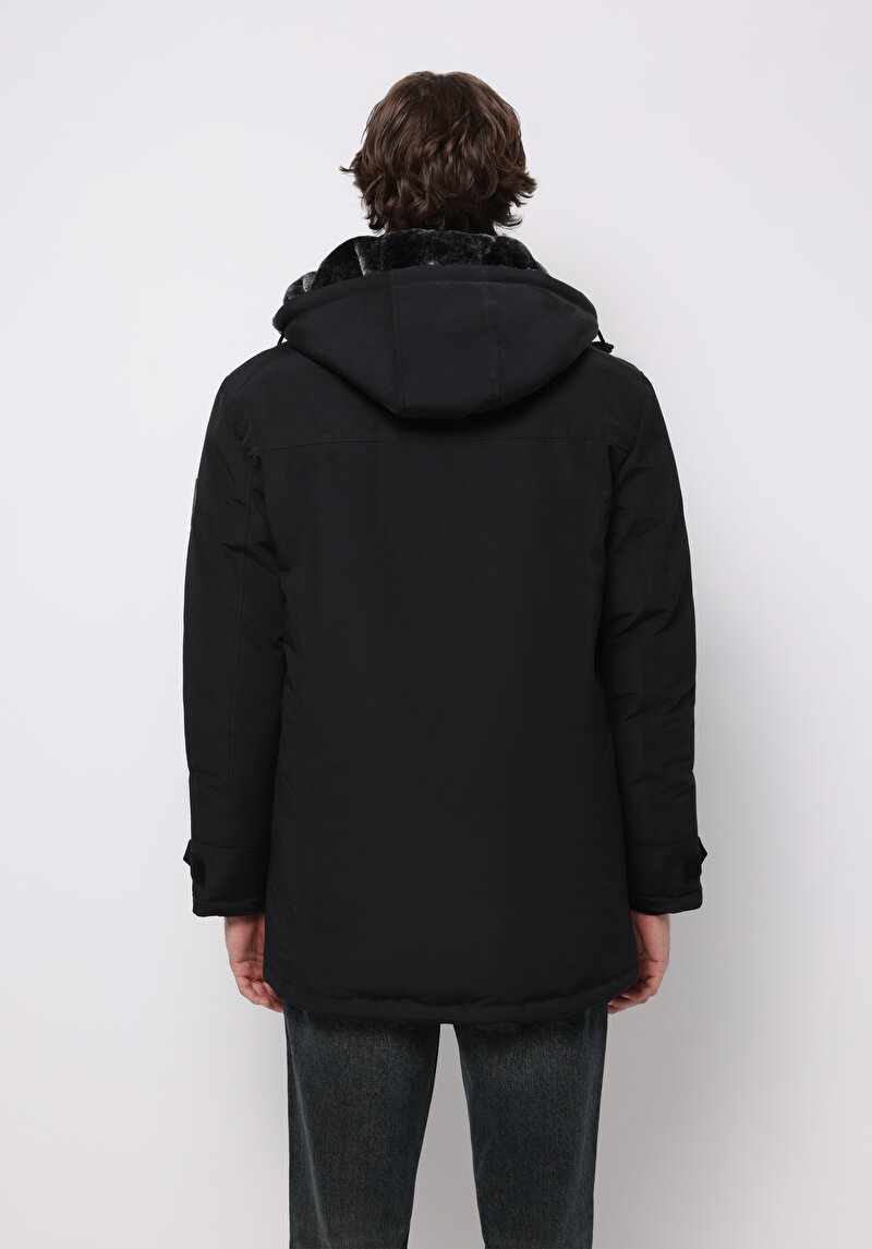 Imagine a Palton De Barbati Negru Regular Fit Cl1076724