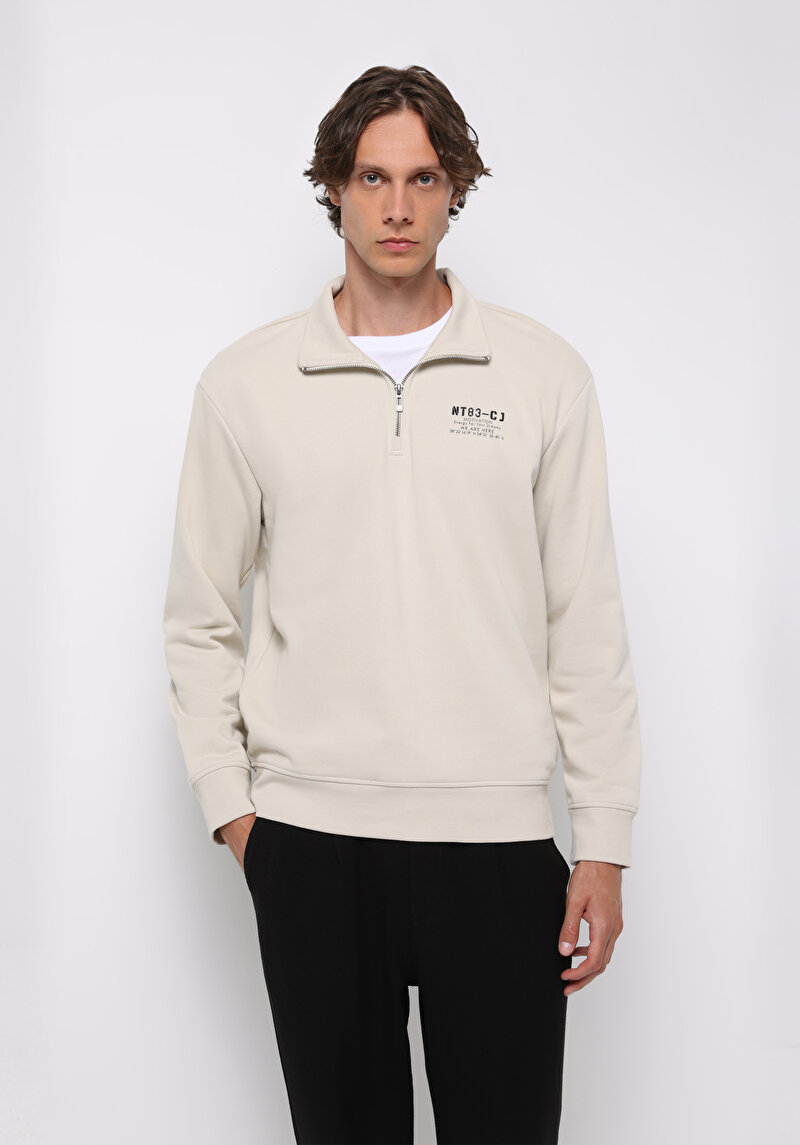 Imagine a Hanorac / Bluza De Barbati Alb Comfort Fit  Cl1077098