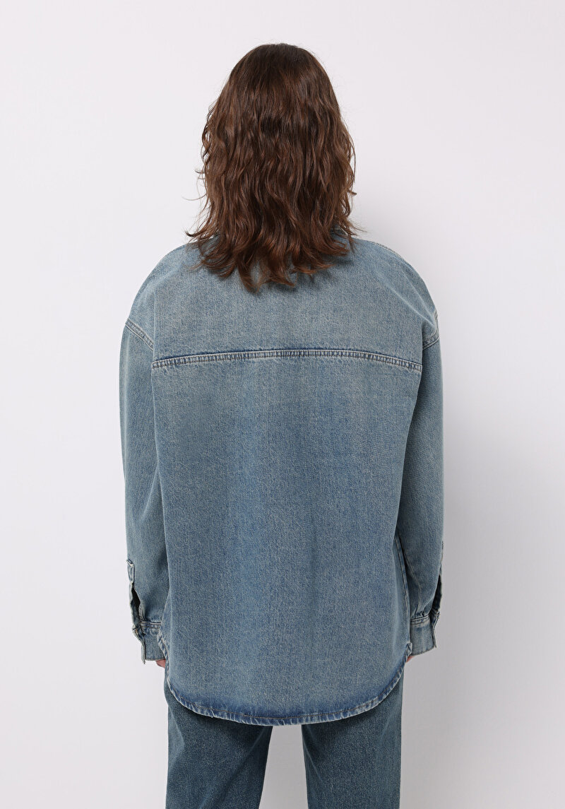 Imagine a Jachetă De Dama Albastru Oversize Fit Cl1076160