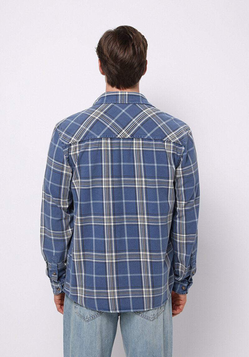 Imagine a Camasa Cu Maneca Lunga De Barbati Albastru Comfort Fit Cl1076500