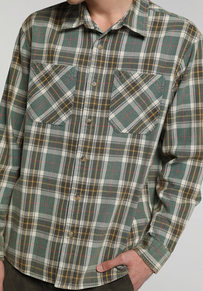Imagine a Camasa Cu Maneca Lunga De Barbati Verde Comfort Fit Cl1076502