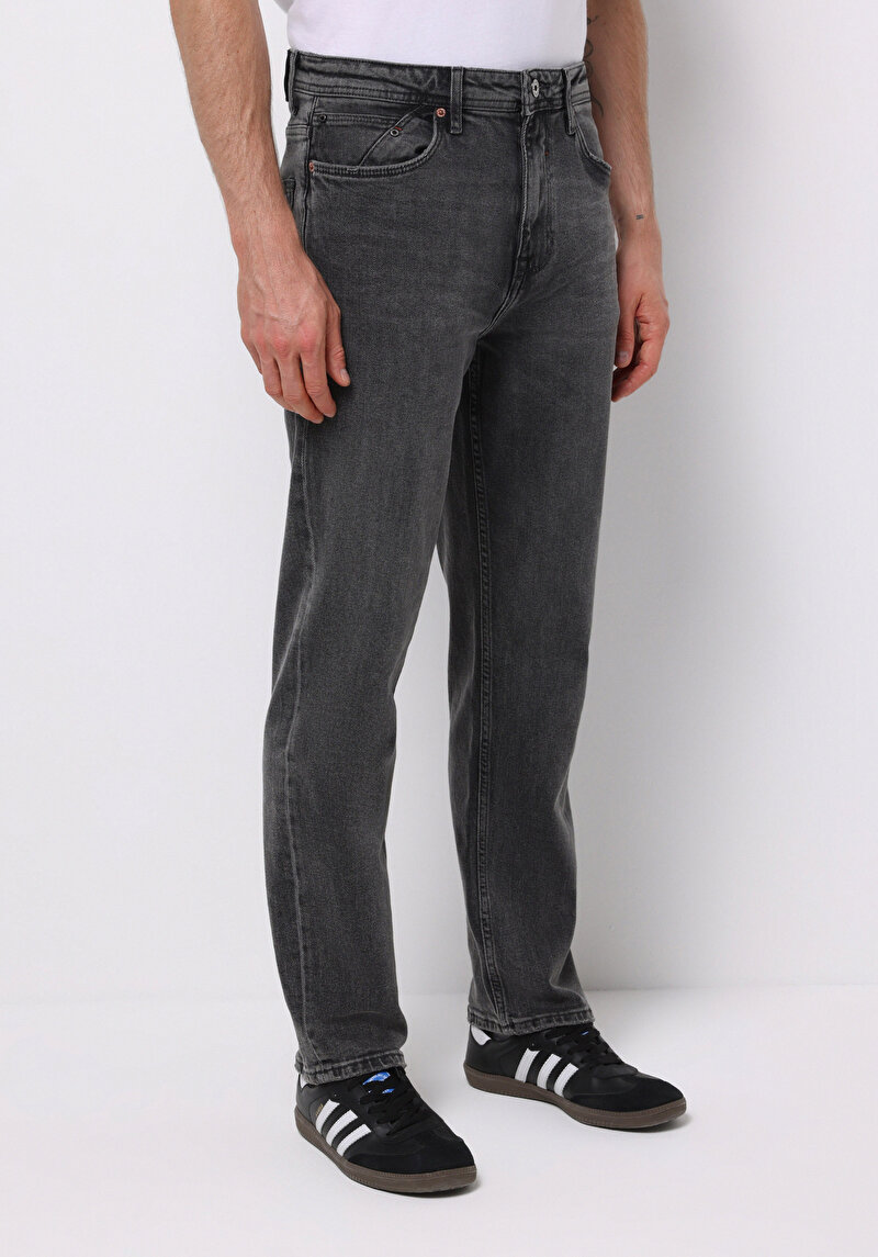 Afișați detalii pentru Pantaloni De Barbati Negru Loose Straight Fit  Cl1077183