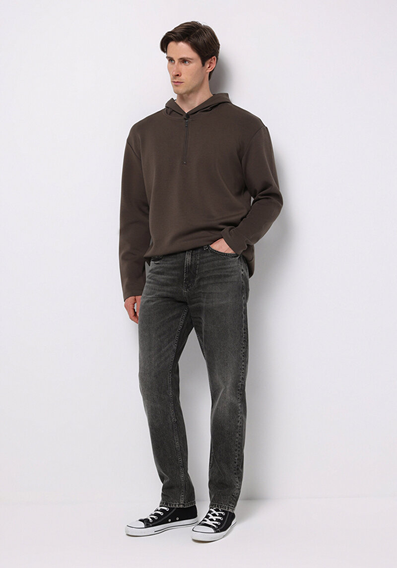 Imagine a Pantaloni De Barbati Negru Loose Tapered Fit  Cl1077539