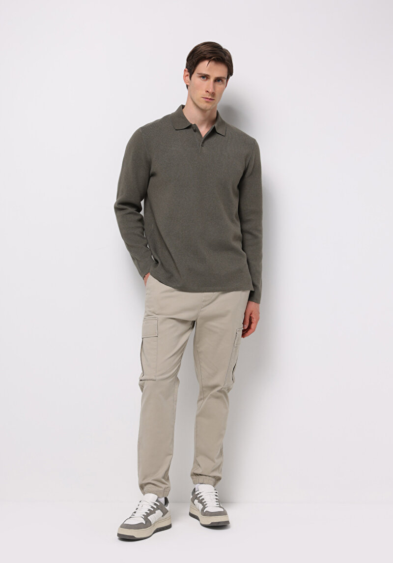 Imagine a Pulover De Barbati Kaki Regular Fit Cl1076234