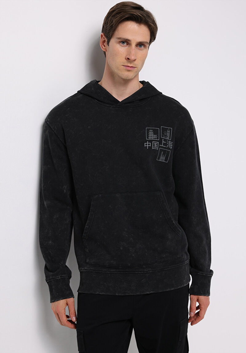 Imagine a Hanorac / Bluza De Barbati Negru Comfort Fit Cl1076275