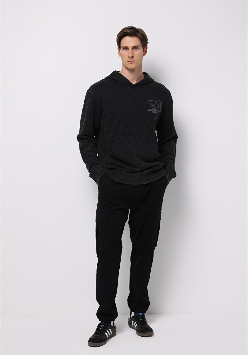 Afișați detalii pentru Hanorac / Bluza De Barbati Negru Comfort Fit  Cl1076275