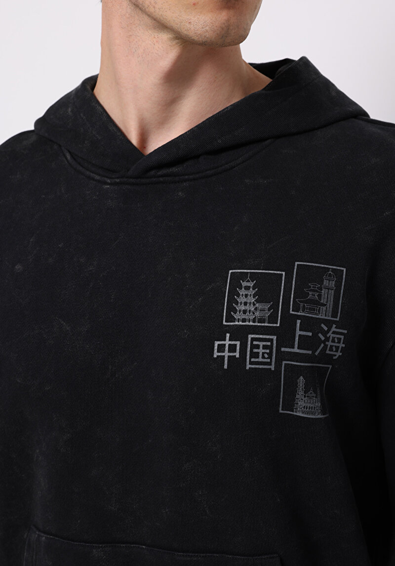 Afișați detalii pentru Hanorac / Bluza De Barbati Negru Comfort Fit  Cl1076275