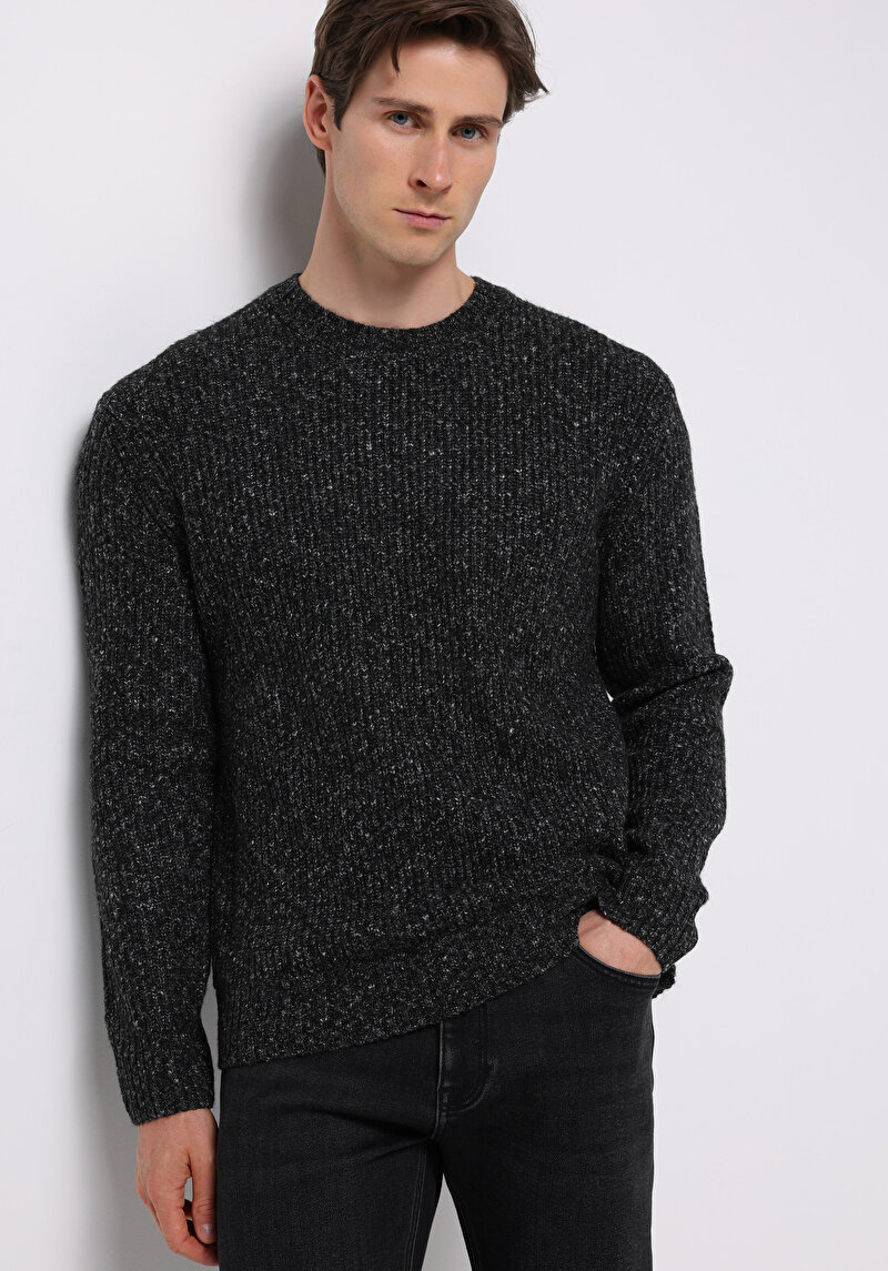 Imagine a Pulover De Barbati Negru Regular Fit Cl1076368