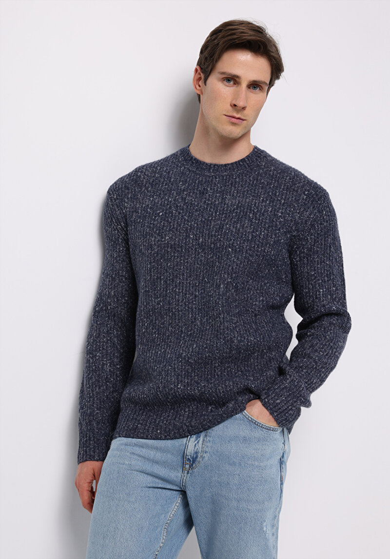Imagine a Pulover De Barbati Albastru Marin Regular Fit Cl1076368