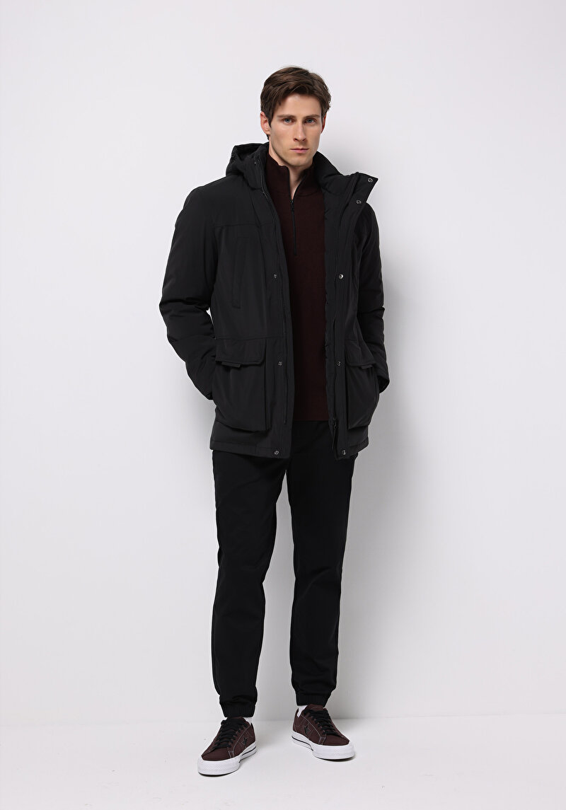 Imagine a Palton De Barbati Negru Regular Fit Cl1076886