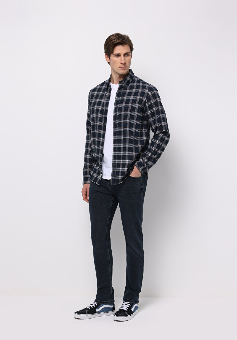 Imagine a Pantaloni De Barbati Albastru Regular Fit 067 Jack Cl1076998