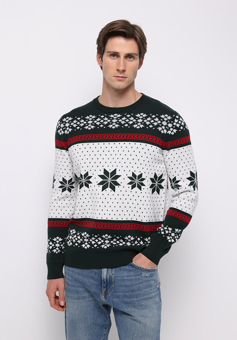 Imagine a Pulover De Barbati Verde Regular Fit Cl1077277