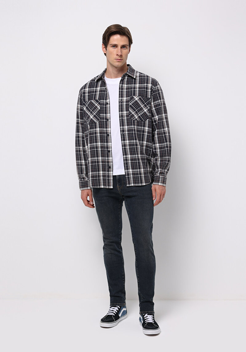 Imagine a Pantaloni De Barbati Albastru Marin Slim Fit 041 Danny Cl1077386