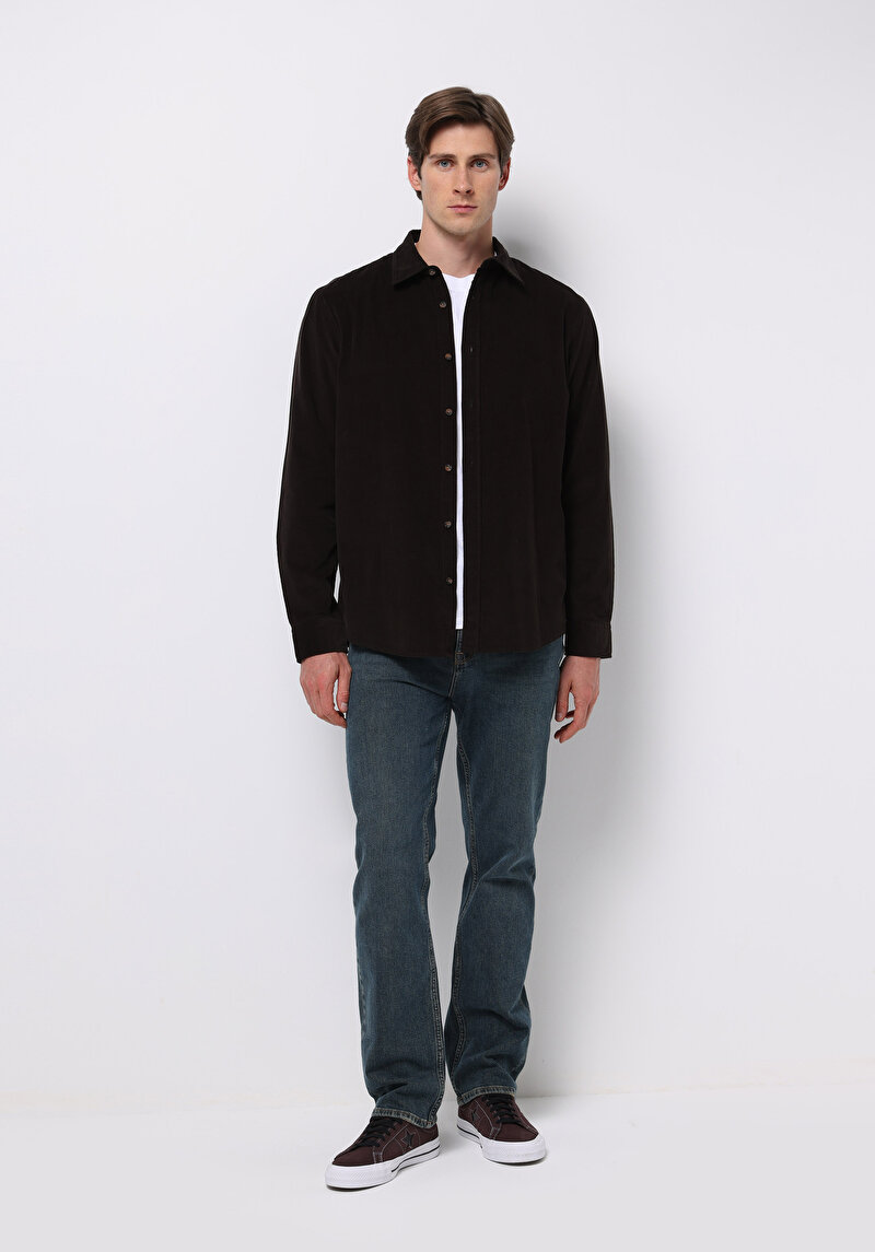 Afișați detalii pentru Camasa Cu Maneca Lunga De Barbati Maro Regular Fit  Cl1077641