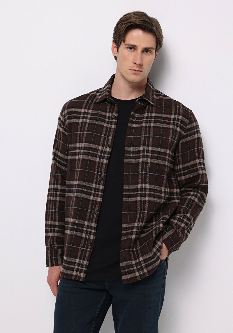 Imagine a Camasa Cu Maneca Lunga De Barbati Maro Comfort Fit Cl1076281