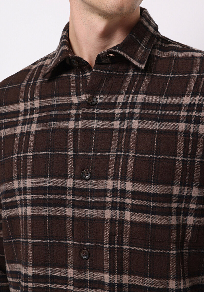 Imagine a Camasa Cu Maneca Lunga De Barbati Maro Comfort Fit Cl1076281