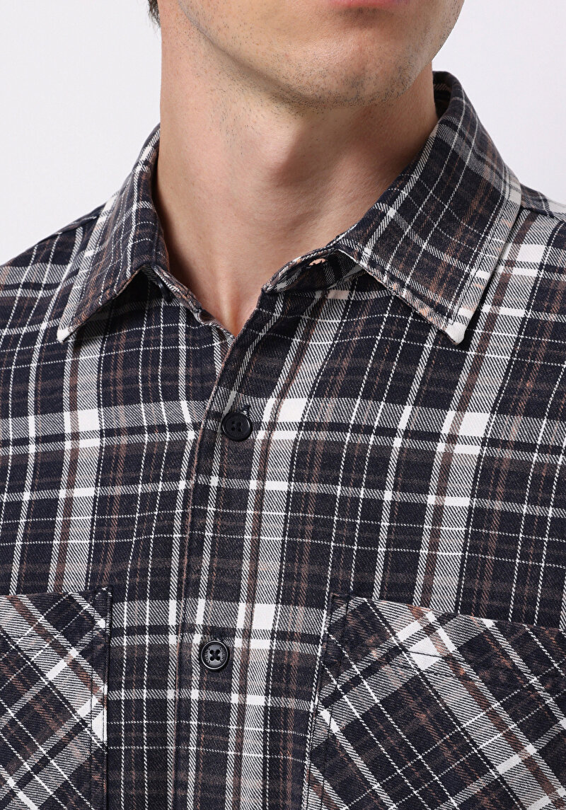 Imagine a Camasa Cu Maneca Lunga De Barbati Albastru Marin Comfort Fit Cl1076524