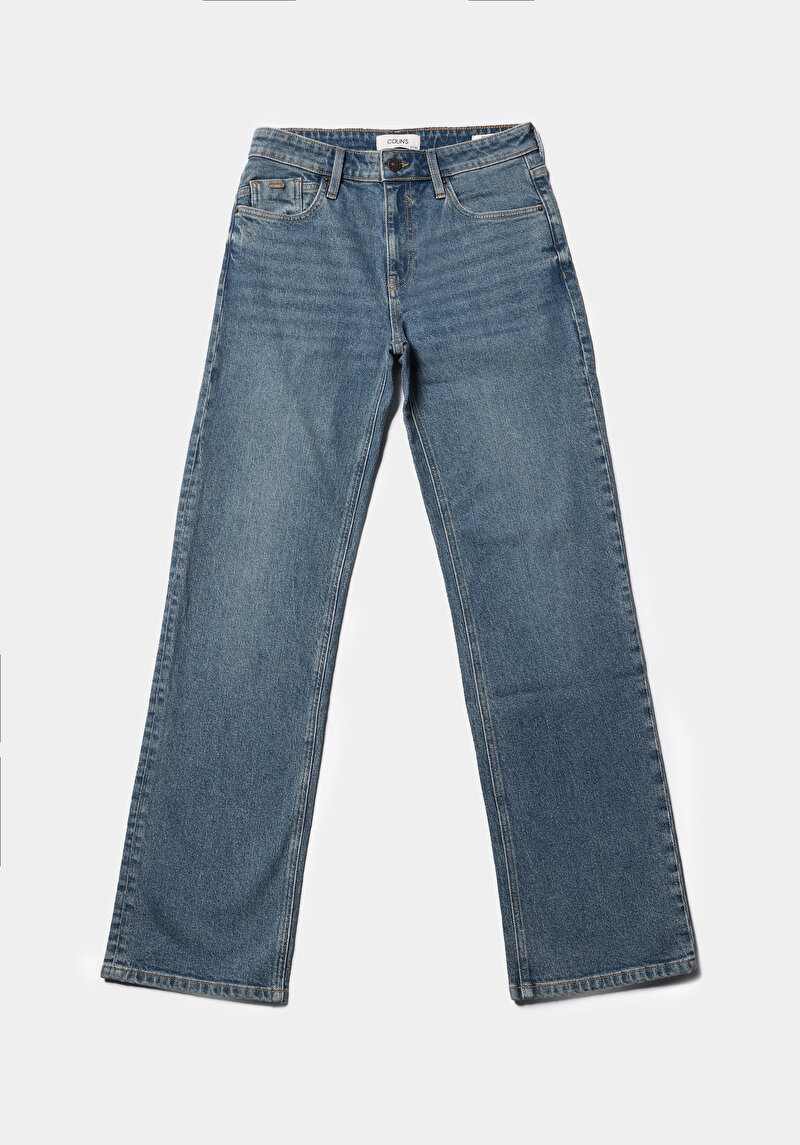 Afișați detalii pentru Pantaloni De Dama Albastru Straight Fit  Cl1077128