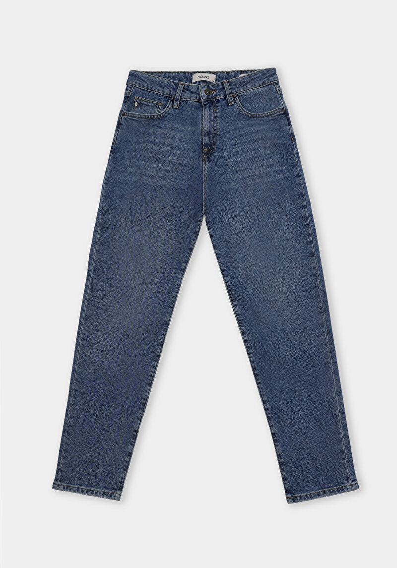 Afișați detalii pentru Pantaloni De Dama Albastru Mom Fit 896  Maria Cl1076561